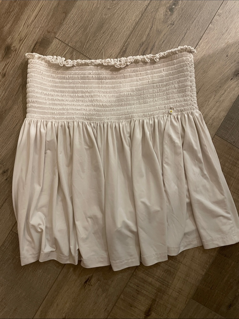 NATURAL LIFE Cream Smocked Skirt